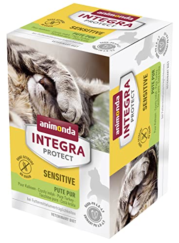 animonda Integra Protect Adult Katzenfutter Sensitive Diätfutter Nassfutter für Katzen Pute ganz 6 x 100g