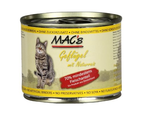 MAC s Katzenfutter Geflügel Naturreis 12 X 200 g