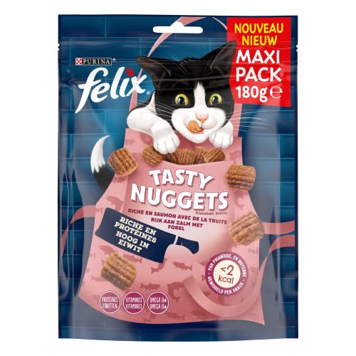 FELIX Tasty Nuggets Alle Lebensphasen Katzensnacks Huhn Lachs 180 g