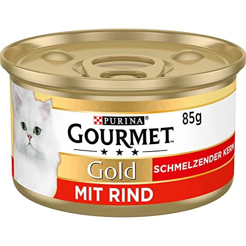 PURINA GOURMET Gold Schmelzender Kern Katzenfutter nass mit Rind 12er Pack 12 x 85g