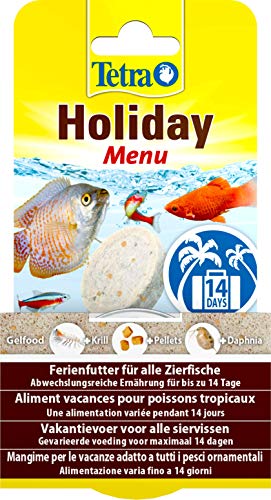Tetra Holiday Menu   Ferienfutter Zierfische Gelfutterblock mit Krill Pellets und Daphnia abwechslungsreiche Ernährung bis zu 14 Tage 30g