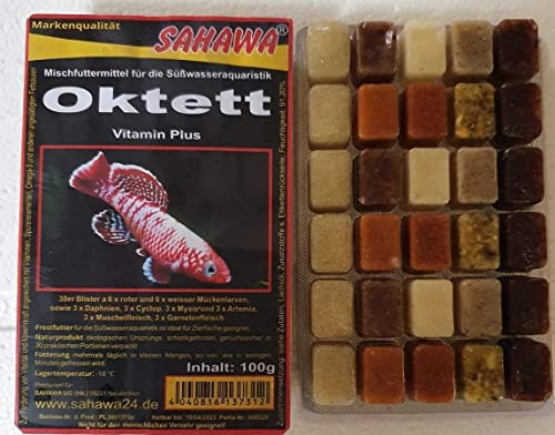 Frostfutter Fischfutter 10x 100g Blister Oktett Mischfutter 8 Sorten in einem Blister für Abwechslung im Fischbecken