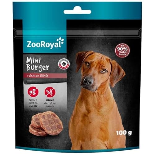 ZooRoyal Mini Burger reich an Rind 4x100g hundensnack trockenfutter futtermittel multipack