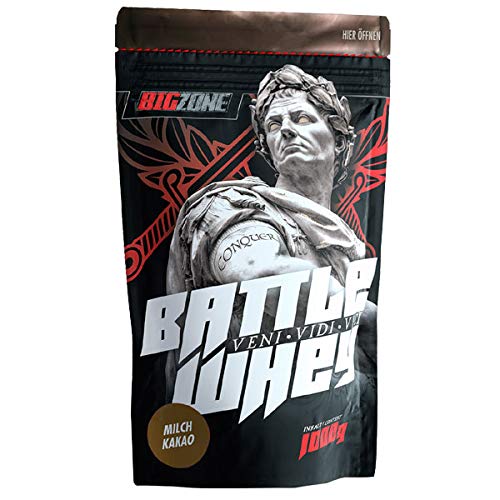 Big Zone BATTLE WHEY Whey Protein Concentrate Eiweiss Lecker Qualität Made in Germany 1000g 1KG Pulver Milch Kakao