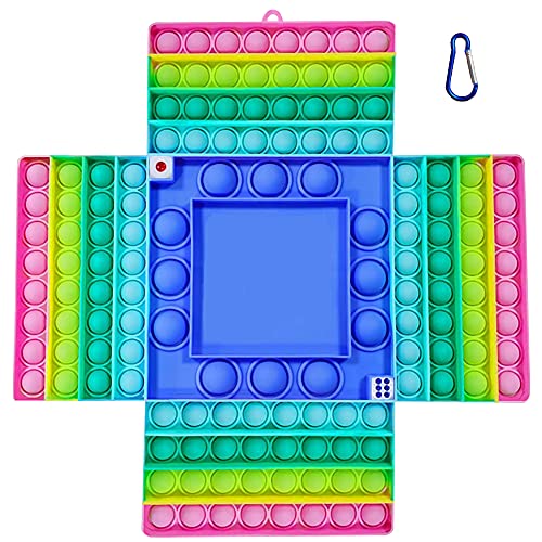 Riesiges Spiel Pop It Fidget Spielzeug Jumbo Poppet Fidget Schach Brett Würfel Spiel für Kinder Große Regenbogen Silikon Bubble Große Ludo Popper für Angst und Stress Relief Popit für Kinder