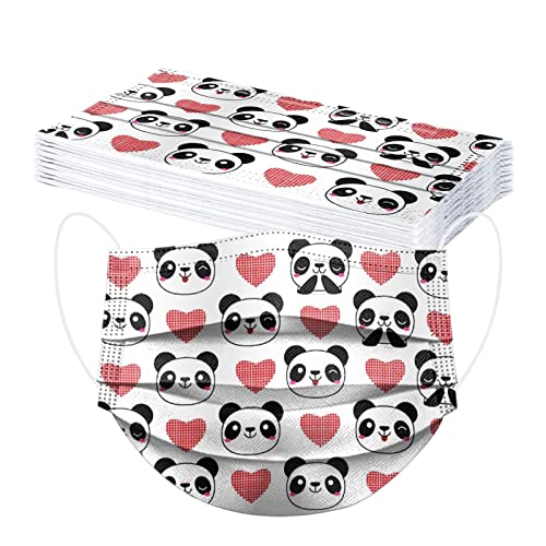 SDFRK 10 Stück Kinder Mundschutz Masken Mundschutz4 Lagige Schutz Maske mit Motiv Panda Druck 4 Lagige Bandana Mund Nasenschutz Staubdicht Mund-Nasen Bedeckung Atmungsaktiv für Mädchen Jungen