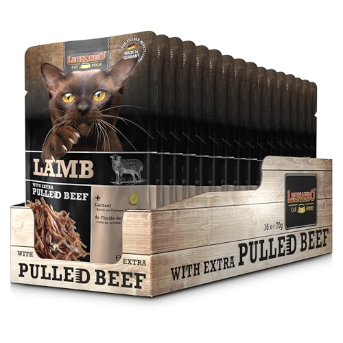  Frischebeutel 16x70g Lamb Fleischstreifen Pulled Beef Getreidefreies für Alleinfuttermittel