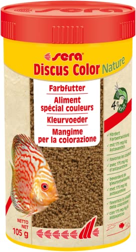 sera Discus Color Nature 250 ml 105 g - Farbfutter für alle Diskusfische mit 175 mg kg Astaxanthin Futter für Diskus