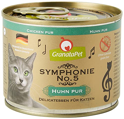 GranataPet Symphonie No. 5 Huhn PUR Katzenfutter Getreide Zuckerzusätze Filet in natürlichem Gelee delikates Nassfutter 6x 200 g