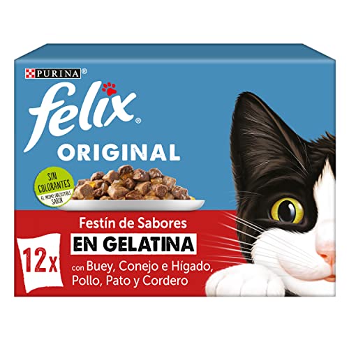 PURINA FELIX Gelatina Katzenfutter Auswahl Fleischsortiment 6 x 12 x 85 g