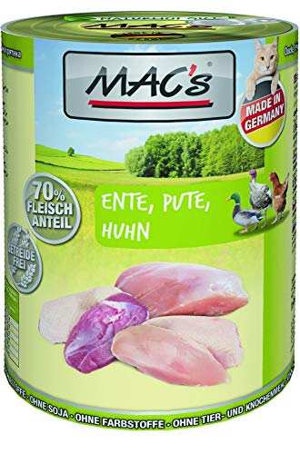 MAC s Cat Ente Pute Huhn 400g Katzenfutter Feuchtfutter Größe 6 x 400g