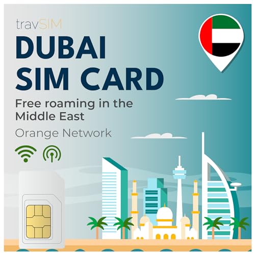 travSIM SIM Karte für Dubai Orange Netzwerk 10 GB Mobile Daten Hotspot verfügbar Kostenloses Roaming in 6 Ländern im Nahen Osten Plan auf SIM Karte Dubai Prepaid ist 14 Tage gültig.