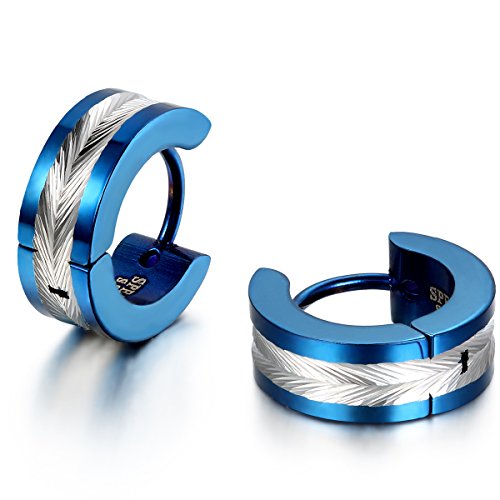 JewelryWe Schmuck Glänzend Poliert Blau Silber