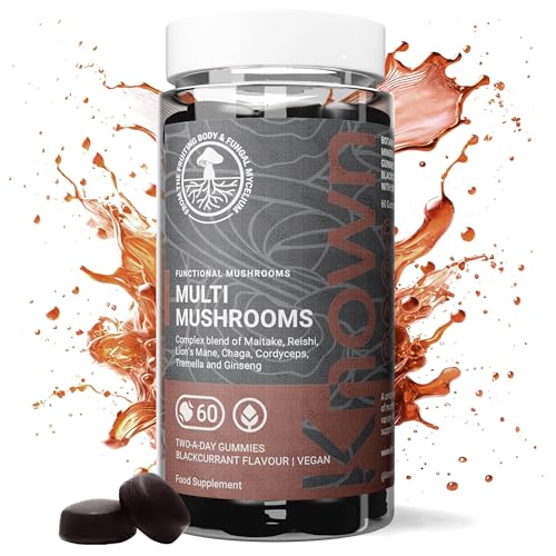 Mushroom Complex Gummies Löwenmähne und 5 Pilzmischungen Reishi Maitake Cordyceps Chaga Tremella - Vegane Gummies mit Johannisbeergeschmack