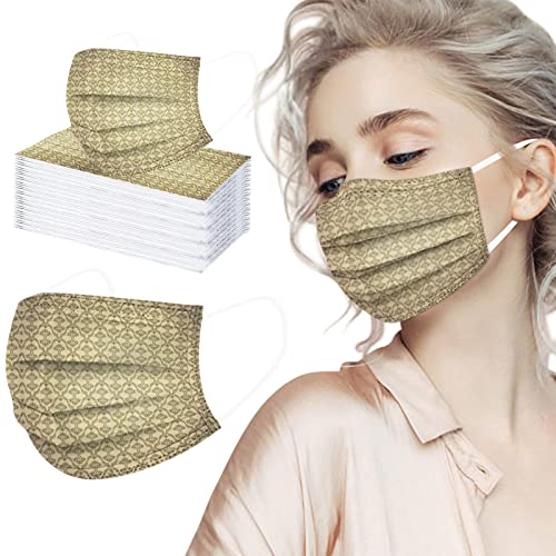 TT- 50 Stück Mundschutz Masken Bunt Einweg 3-lagig Face Cover Retro Böhmen Motiv Mund Nasenschutz Disposable Kindermasken Mouth Filter Atmungsaktiv Mund-Tuch Bandana Halstuch Schals B 50PCS