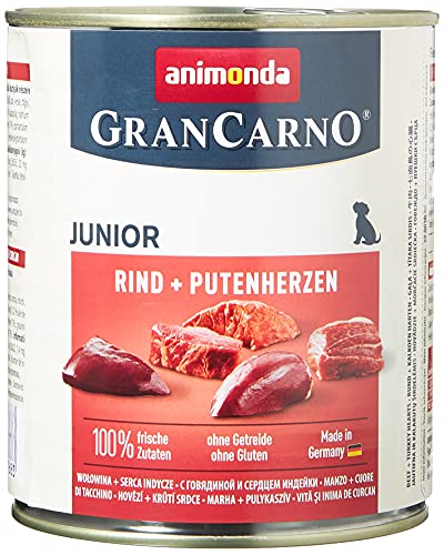  GranCarno Junior im Wachstum Rind Putenherzen 6x 800 g
