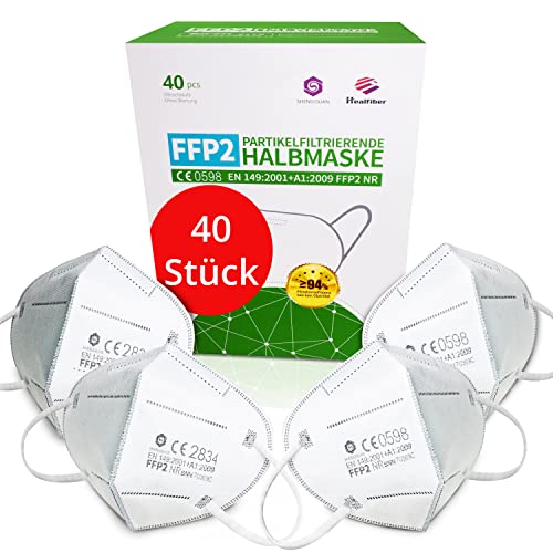 Simplecase 40 Masken CE Zertifiziert von offiziell benannter Stelle CE2834 0598 Atemschutzmaske Partikelfiltermaske