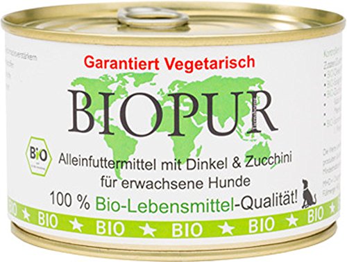 Biopur Vegan Dinkel Zucchini Hundefutter 12x400g