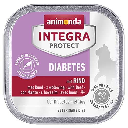 animonda Integra Protect Diabetes Katze Diät Katzenfutter Nassfutter bei Diabetes mellitus mit Rind 16 x 100 g
