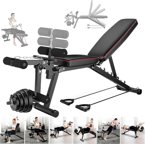  Platzsparend Fitnessbank Weight Bench Gewicht Verstellbar Flachücken Workout Bench Press Hebebank Sportbank Negativbank Schrägbank