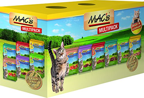 MAC S Nassfutter Pouchpack MULTIPACK 12x 100g für Katzen getreidefrei