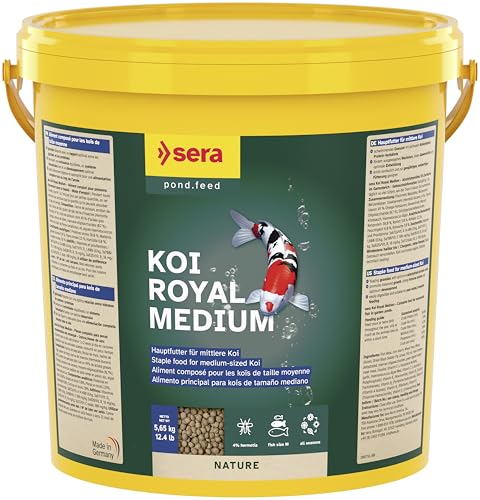 sera 07123 Royal Nature Medium 4 mm 21 Liter   Hauptfutter BZW. Koifutter für ein ausgewogenes Wachstum von zwischen 12 und 25 cm Futter ohne Farb  Konservierungsstoffe