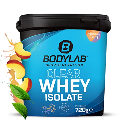 Bodylab24 Clear Isolate 720g Eistee Pfirsich Eiweiß aus 96% hochwertigem Molkenprotein Isolat erfrischender fruchtiger Drink kann den unterstützen
