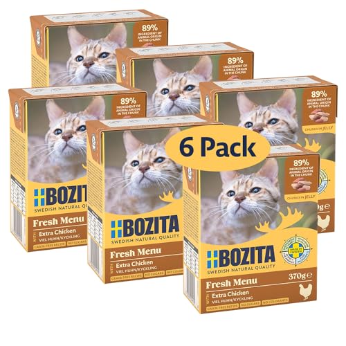 Bozita Häppchen in Gelee mit viel Huhn Multibox 6x370g im Tetra 370g 6er Pack