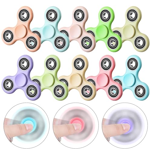 SCIONE 10 Stück Fidget Spinner Multifarbe Hand Spinner Kinder Finger Toys Anti Stress Angst ADHD Angst Party Geschenk Weihnachten