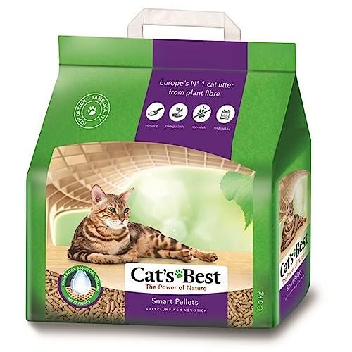 Cat s Best Smart Pellets 100 % pflanzliche innovative Klumpstreu für Katzen aus antihaftenden Aktiv Holzfasern stoppt das Heraustragen 5kg 10 l