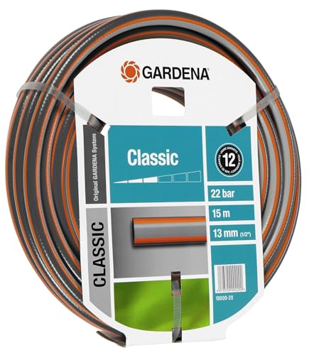 Gardena 18000 Gartenschlauch Classic 1 2 Zoll 15 m Grau 35 6 x 35 6 x 10 2 cm Sortiert