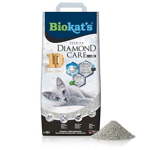 Biokat s Diamond Care Classic Katzenstreu ohne Duft   Feine Klumpstreu aus Bentonit Aktivkohle und Aloe Vera   1 Sack 1x 10 L