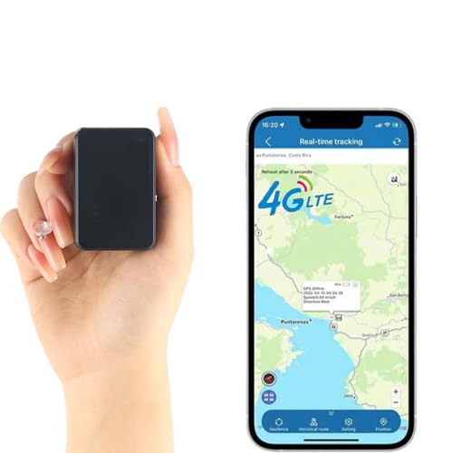 TKMARS 4G GPS Tracker Mini GPS Tracker mit SIM Karte ABO Geeignet für Autos Kinder Fahrrad Gepäck Geldbörsen