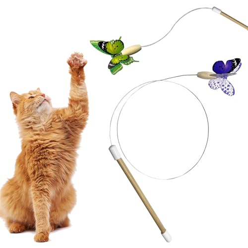 Butterfly Bouncer - Schmetterling auf Draht springt um den Flug eines echten Schmetterlings nachzuahmen Interaktives Katzenspielzeug Katzen Kätzchen spielen Fangen Jagd Übung Komfortabler