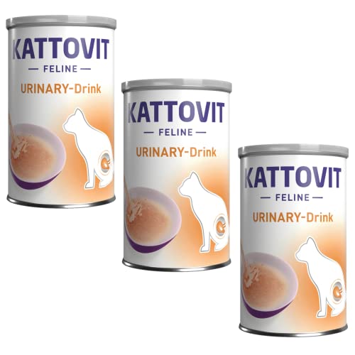 Kattovit Urinary Drink mit Huhn 3er Pack 3 x 135ml Ergänzungsfuttermittel für Katzen mit Struvitsteinrezidiven Kann zur höheren Flüssigkeitsaufnahme beitragen