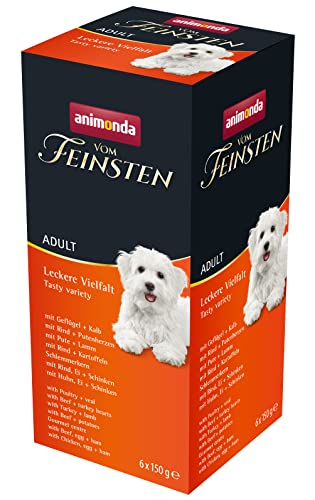 animonda Vom Feinsten Adult Hundefutter Nassfutter für ausgewachsene Hunde Mixpack Leckere Viefalt 6 x 150 g