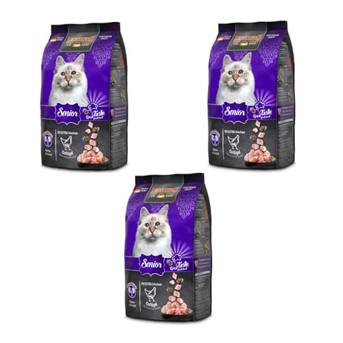 Leonardo Senior 3er Pack 3 x 300 g Trockenfutter für ausgewachsene ältere Katzen Mit extra frischem Geflügel Reduzierter Energiegehalt für eine Gute Figur