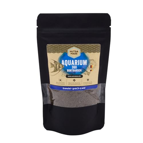 Nutramare Aquarium360 Buntbarsch 250ml Hochwertiges Fischfutter für Barsche Granulat mit Spirulina