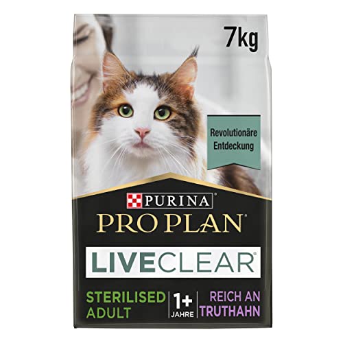 PURINA PRO PLAN LIVECLEAR Sterilised Katzenfutter trocken für sterilisierte Katzen reich an Truthahn 1er Pack 1 x 7kg