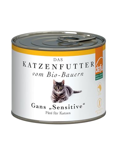 defu Katzenfutter 1 x 200 g Pate Bio Gans Sensitive Alleinfuttermittel Premium Bio Nassfutter für Katzen