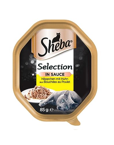 Sheba Selection in Sauce mit Huhn Schale 11 x 85g Natürliches und hochwertiges Katzen Nassfutter