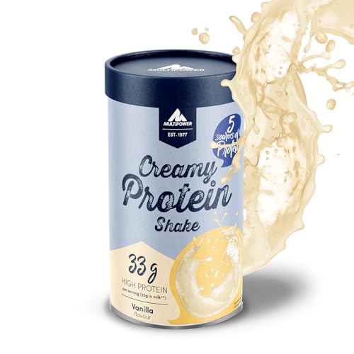 Multipower Creamy Protein Shake 420 g hochwertiges Vanille Protein Pulver mit Whey und Casein für leckere Shakes zum Muskelaufbau