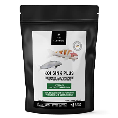 FIVE ELEMENTS Koi Sink Plus 1 4 kg optimal als Frühjahrsfutter sinkendes Koi-Futter hochwertige Inhaltsstoffe