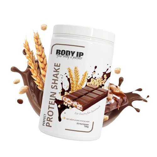 BODY IP Perfect Protein Pulver dein Süßigkeitenersatz Kids Country Bar Whey Isolat Whey Konzentrat Casein hoher BCAA Anteil 25 Portionen Protein Shake für Muskelaufbau 750g