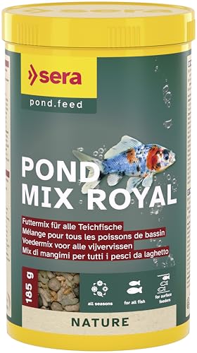 sera 07100 Pond Mix royal 1000 ml - Futtermischung aus Flocken Sticks und mit 7% Gammarus als Leckerbissen für alle Teichfische Teichfutter BZW. Goldfischfutter