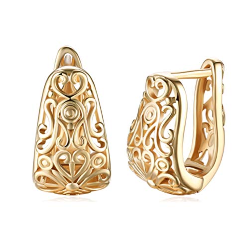 Filigrane Ohrringe aus 14 Karat Gold für Damen Kleine Creolen Ovale Huggie Creolen Ohrstecker Modischer Ohrschmuck
