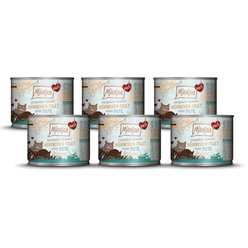 MjAMjAM - Premium Nassfutter für Katzen - Duett - Hühnchen-Filet küsst Pute 6er Pack 6x190g getreidefrei