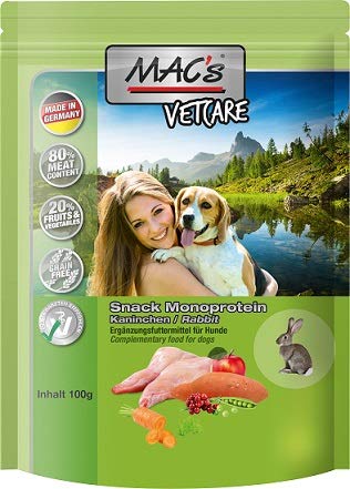 MAC s Dog Vetcare Monoprotein Snack mit Kaninchen 9x100g