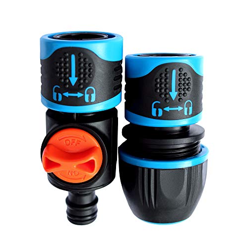 GRÜNTEK Schlauchverbinder und Connector Set 1 2 3 4 5 8 mit Wasserstop Aqua-Stopp System. Schlauchkupplung