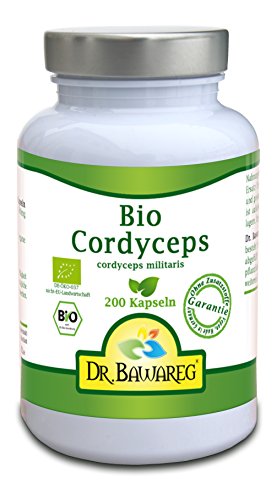 BIO-Cordyceps militaris - 200 Vegi-Kapseln je 400mg Fruchtpulver kein Extrakt - Dr. Bawareg